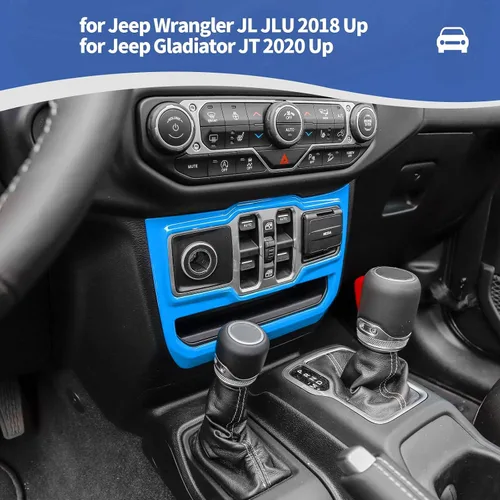 Miniatura 4 de RT-TCZ Cubierta de panel de interruptor de ventana para Jeep JL JLU Gladiator JT 2018-2024 Baby Blue Accesorios interiores