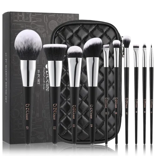 Miniatura 11 de docolor - Juego de 30 brochas de maquillaje profesionales Kabuki sintéticas de primera calidad, brocha de mezcla para base, polvo facial, rubor