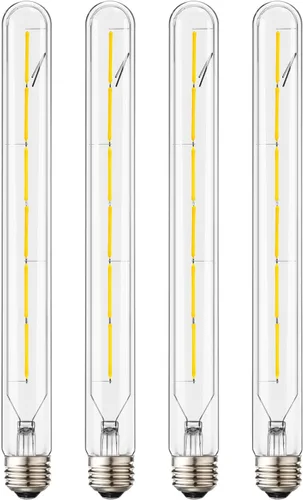 Miniatura 13 de Leools Bombillas LED largas T10, bombilla tubular regulable de 4 W, equivalente a 40 vatios, bombilla de filamento LED vintage estilo Edison E26