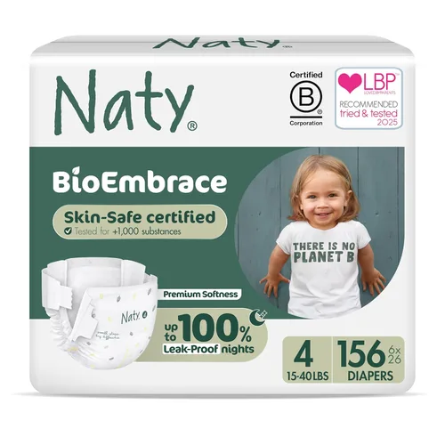 Miniatura 19 de Naty BioEmbrace - Pañales para bebé, certificado seguro para la piel sensible, protección contra fugas de hasta el 100 %, suavidad a base