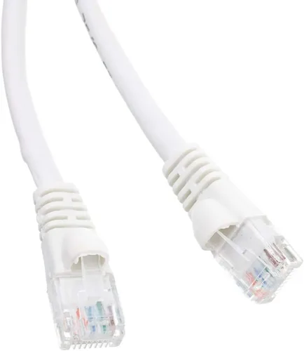 CableWholesale Cable Ethernet Cat6, 24AWG, conector de placa dorada RJ45, 4 pares de cobre trenzado, par trenzado sin blindaje (UTP), cable de Blanco