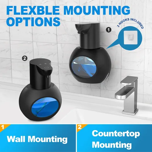 Miniatura 3 de Dispensador automático de jabón espumoso de 15 oz/420ml, desinfectante de manos espumoso, soporte de pared sin contacto con 4 niveles, dispensador
