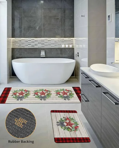 Miniatura 5 de Tapete de baño con estrella de campo para bañera, antideslizante, de secado rápido y absorbente, de tierra de diatomeas, fregadero de ducha