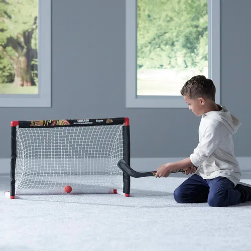 Miniatura 2 de Franklin Sports NHL - Juego de mini hockey para niños, portería de hockey sobre rodilla, pelota + 2 palos, juego de juguetes para interiores