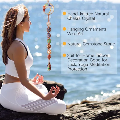 Miniatura 3 de Árbol de la vida - Piedras colgantes de chakras, cristales y piedras curativas, adornos de chakras para árbol de Navidad, regalos de brujas