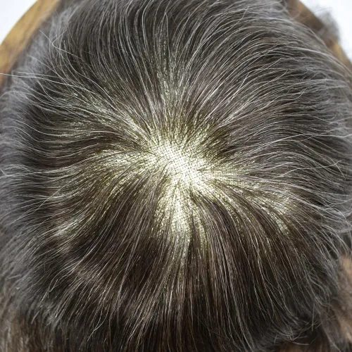 Miniatura 4 de Toupee para hombres Sistema de reemplazo de cabello humano real, postizo de encaje suizo suave para hombres, sistema de pelo tupé, protesis capilar