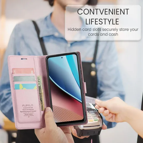 Miniatura 5 de FLIPALM Funda tipo cartera para Samsung Galaxy A14 5G con bloqueo RFID, soporte para tarjeta de crédito, de piel sintética, función atril, funda Oro