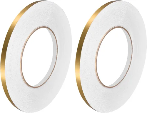 Miniatura 17 de uxcell 2 calcomanías autoadhesivas de papel de aluminio de 0.2 pulgadas x 164 pies para decoración de huecos, tira de cinta adhesiva impermeable
