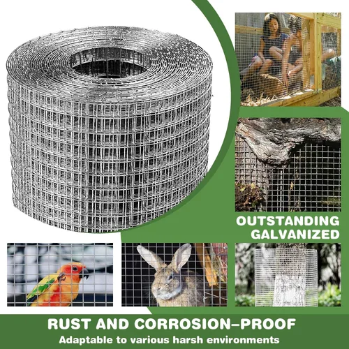 Miniatura 5 de Malla de alambre galvanizado de 1/4 de pulgada en rollo de 16" x 20' (23 GA) - Malla de alambre de pollo para corrales, cooperaciones, cercas