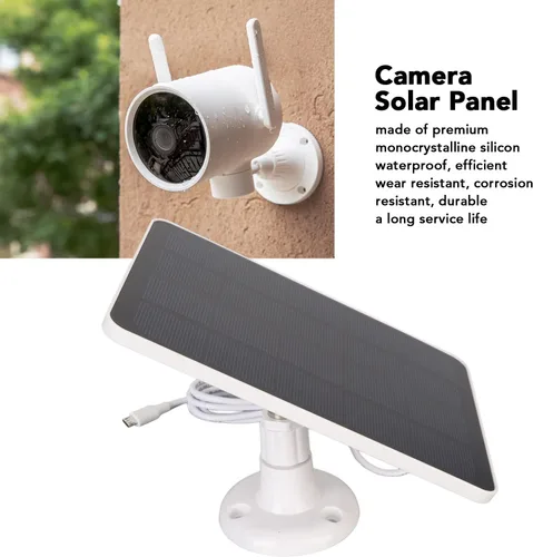 Miniatura 3 de Panel solar para cámara de seguridad, para cámara de seguridad de 5 V, cargador de cámara impermeable IP65, cámara de vigilancia con batería