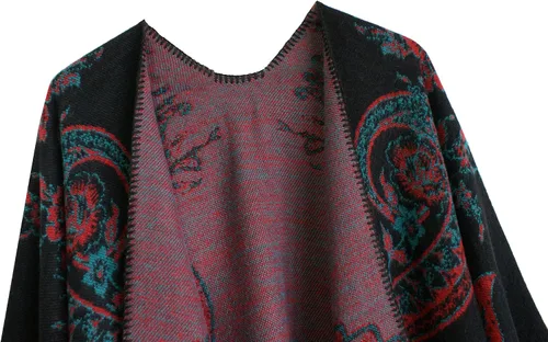 Miniatura 124 de Urban CoCo Poncho de colores para mujer, chal con frente abierto, color en bloques