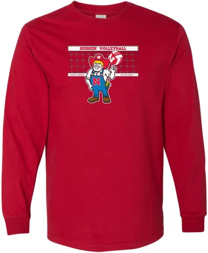 Miniatura 13 de CornBorn Elige tu diseño - Camisetas de manga larga de voleibol de Nebraska Voleibol Script Huskers - Blanco