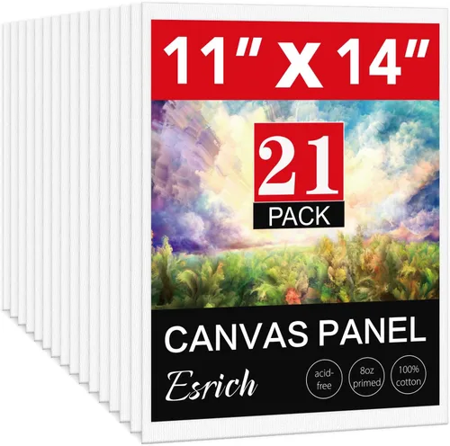 Miniatura 16 de ESRICH Tableros de lienzo para pintar de 8 x 10 pulgadas, paquete de 56 lienzos a granel de 8 x 10 pulgadas para pintar, paneles de lona de algodón