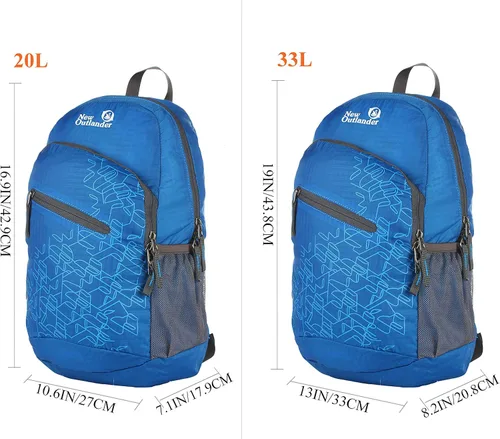 Miniatura 6 de Outlander Mochila Condensable Práctica Ligera para Viajes y Senderismo Daypack - Azul Oscuro - L