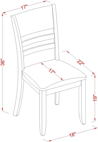 Miniatura 3 de East West Furniture LYC-CAP-LC Lynfield - Sillas de comedor tapizadas de piel sintética, juego de 2, color capuchino
