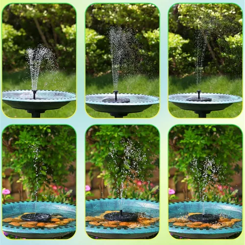 Miniatura 3 de AMZtime Fuente Solar de Agua, Fuentes Solares de Baño para Pájaros Mejoradas con 6 Boquillas, Bomba de Fuente Solar Flotante y Independiente