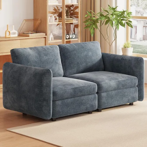 Miniatura 7 de Guyii Sofá Loveseat grande de 2 piezas, moderno asiento doble con cojines profundos, sofá convertible de 2 plazas para sala de estar, espacio