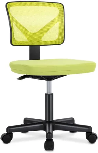 Miniatura 9 de Silla de oficina de malla sin brazos, silla de escritorio ergonómica con respaldo bajo, sillas giratorias ajustables para computadora para espacios
