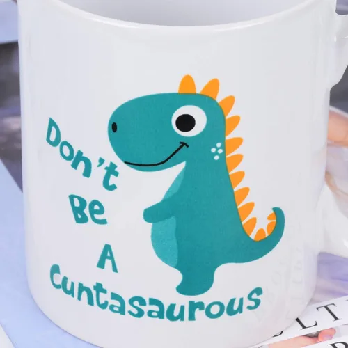 Miniatura 6 de BLEUM CADE Taza de café con texto en inglés «Don't be a Cuntasauro», taza de té con palabras divertidas, regalo novedoso, taza de cerámica blanca
