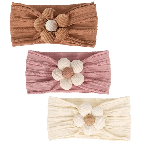 Miniatura 14 de MIUXUESO 3 Piezas Diademas de Flores para Bebé Diademas de Nylon para Niñas Bebé Diademas Suaves Accesorios para el Cabello para Recién Nacidos