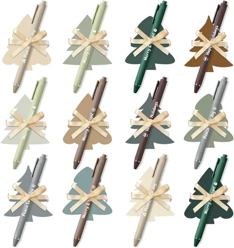 Miniatura 12 de Pasimy Juego de 24 notas adhesivas de Navidad y bolígrafos, regalos navideños de invierno para estudiantes, compañeros de trabajo, blocs de notas
