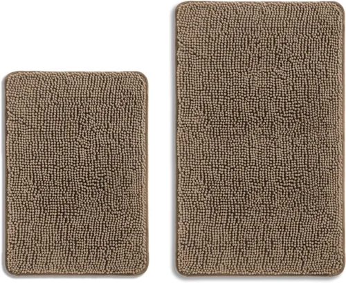 Miniatura 156 de Alfombra de baño pequeña de 12 x 18 pulgadas, lavable y absorbente, antideslizante, alfombra de baño de felpilla gruesa y suave para baño, ducha