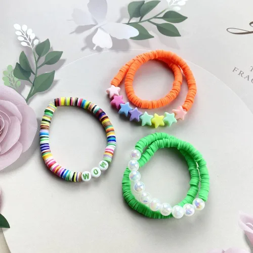 Miniatura 6 de 5000 cuentas de arcilla blanca, arcilla polimérica Heishi, cuentas espaciadoras planas redondas para pulseras, aretes, collares, manualidades hechas