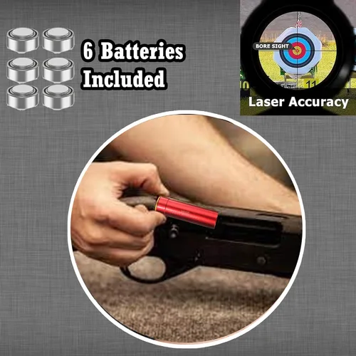 Miniatura 6 de GOTICAL Red Dot 20 - Obturador láser de calibre 20, 6 baterías incluidas (punto rojo láser de calibre 20)