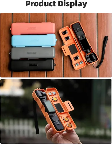 Miniatura 7 de Funda protectora con cordón compatible con Osmo Pocket 3 Funda de protección completa de plástico, funda de transporte de viaje para bolsillo 3 Azul