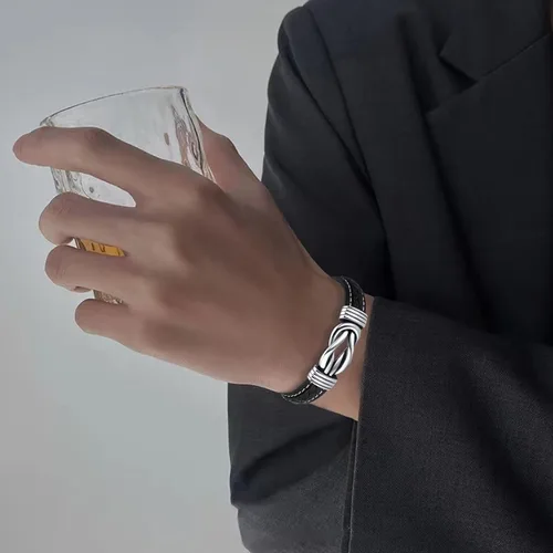 Miniatura 16 de Pulsera de cuero para hombre (mahua/matikou/yuanquan/8 Infinity)