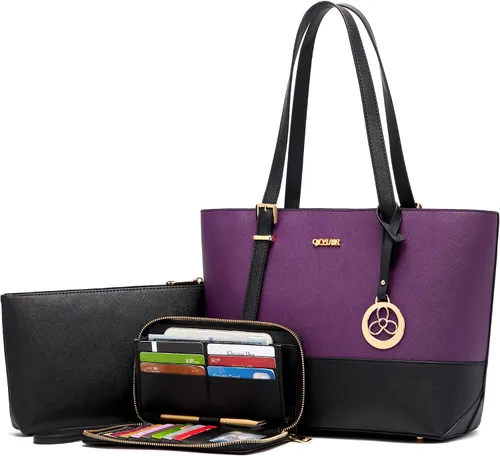 Miniatura 7 de Juego de bolsos y carteras para mujer, bolso de mano para el trabajo, bolso de hombro con asa superior y cartera a juego