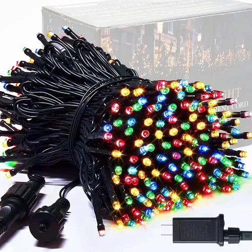 Miniatura 19 de JMEXSUSS 250 luces LED rojas, blancas y azules para decoraciones del 4 de julio, luces patrióticas conectables de 91.5 pies para exteriores