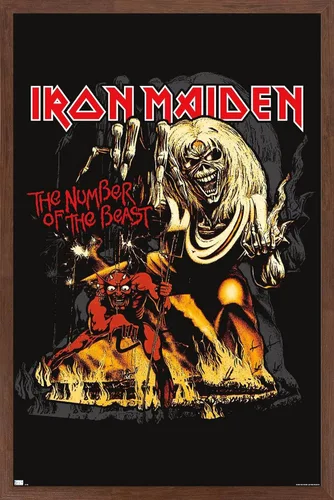 Miniatura 15 de Trends International Iron Maiden - Póster de pared con el número de la bestia, 34 pulgadas de largo x 22.4 pulgadas de ancho, paquete de póster