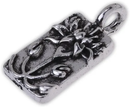 Miniatura 2 de 20pcs 0.709x0.354 in Zinc Aleación Metal Flor Encanto, Lotus Flotante, Lotus Joyería, Zinc, No es una piedra preciosa