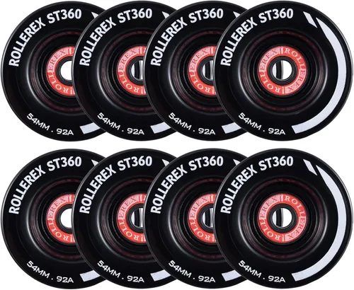 Miniatura 9 de Rollerex ST360 92A - Ruedas para patines de ruedas de 2.126 in x 1.260 in (paquete de 8 con rodamientos, espaciadores y arandelas)