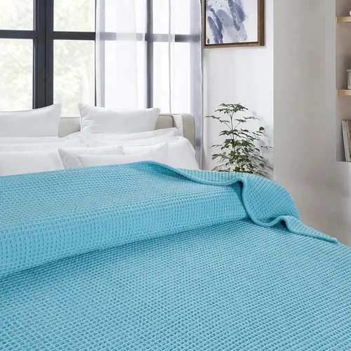 Miniatura 4 de Bed Bath & Home - Manta de 100% algodón, ligera y transpirable, buena para todas las estaciones, suave y acogedora.
