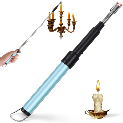 Miniatura 11 de Encendedores de arco para velas, cuello largo y flexible, 27.6 in, recargable, telescópico, eléctrico, sin llama, para cocina, chimenea, piloto