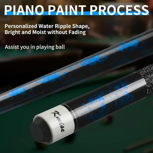 Miniatura 7 de Kmise Pool Cue Stick Set,4 Colors Canadian Maple Cue,Pool Sticks for Adults,Tacos de Billar 18 19 20 21oz for Beginner Azul (1 pieza)