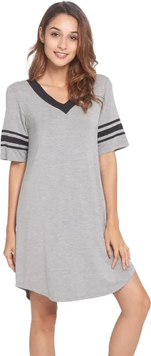 Miniatura 3 de WiWi Bamboo Viscose Nightgowns for Women 34 Sleeve Nightshirts Sleep Shirt Plus Size Sleepwear Pajamas Dress S-4X