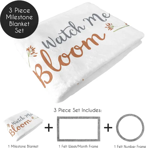 Miniatura 2 de Sweet Jojo Designs Manta de jardín floral bohemio para niña de flores – recién nacido mensual primer año foto crecimiento infantil regalo regalo