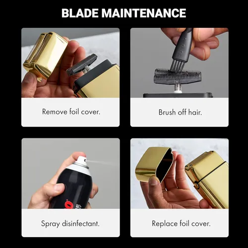 Miniatura 5 de BaBylissPRO METALFX Double Foil Shaver, Handheld Electric Razor for Travel, Portable Cordless Close Face Shaver for Head, Beard, & Neck Dorado