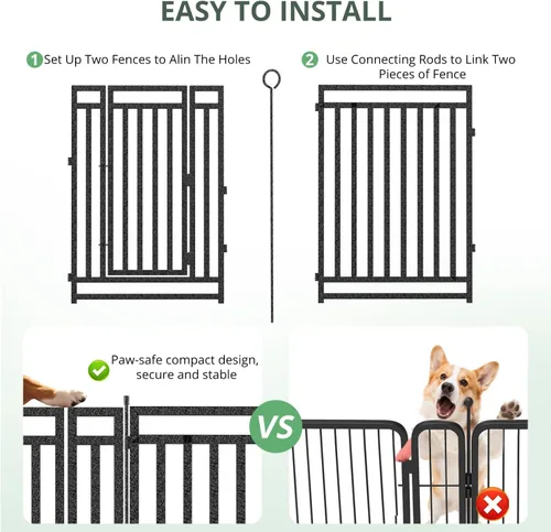 Miniatura 3 de Valla para perros para exteriores e interiores, 40 pulgadas de altura, 16 paneles de corral para perros grandes, medianos y pequeños, corral