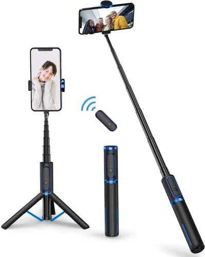 Miniatura 12 de ATUMTEK Palo de Selfie Trípode, trípode extensible 3 en 1 de aluminio para teléfono con control remoto Bluetooth desmontable, compatible con iPhone