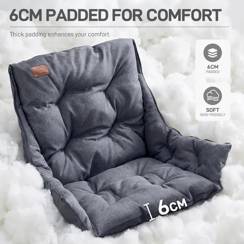 Miniatura 6 de EVER ADVANCED Silla de camping XL con cojín desmontable, silla de malla para adultos, plegable, de gran tamaño, resistente, con bolsillo de malla