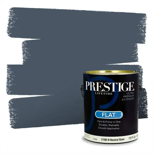Miniatura 345 de Pintura Exterior + imprimación PRESTIGE, todo-en-uno, 1 galón, acabado mate, color comparable al Valspar* Royal Gray* VS151-Gris real