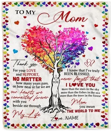 Miniatura 32 de Manta personalizada con texto en inglés «To My Mom from Daughter Wolf I Am Because You are Mom», para cumpleaños, día de la madre, Navidad, manta