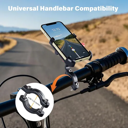 Miniatura 3 de Ralos Soporte de teléfono para bicicleta, soporte de aluminio para teléfono celular, abrazadera de teléfono celular para manillar de bicicleta