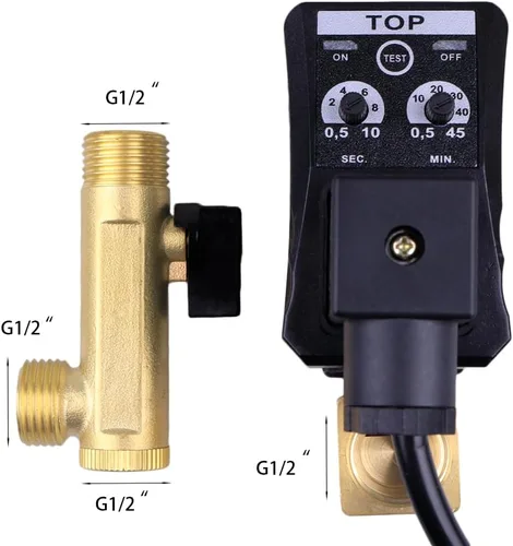 Miniatura 3 de 1/2 "AC 110V Tanque de agua automático cronometrado válvula de drenaje de acción directa de 2 vías Enchufe de EE. UU