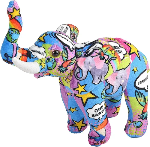 Wild Republic Mensaje del planeta, elefante, animal de peluche, 12 pulgadas, regalo para niños, juguete de peluche, hecho de botellas de agua