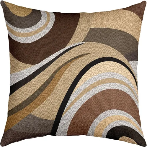Miniatura 32 de Feelyou Juego de 4 fundas de almohada geométricas reversibles para exteriores de 16 x 16 pulgadas, diseño geométrico de rayas negras y grises, juego